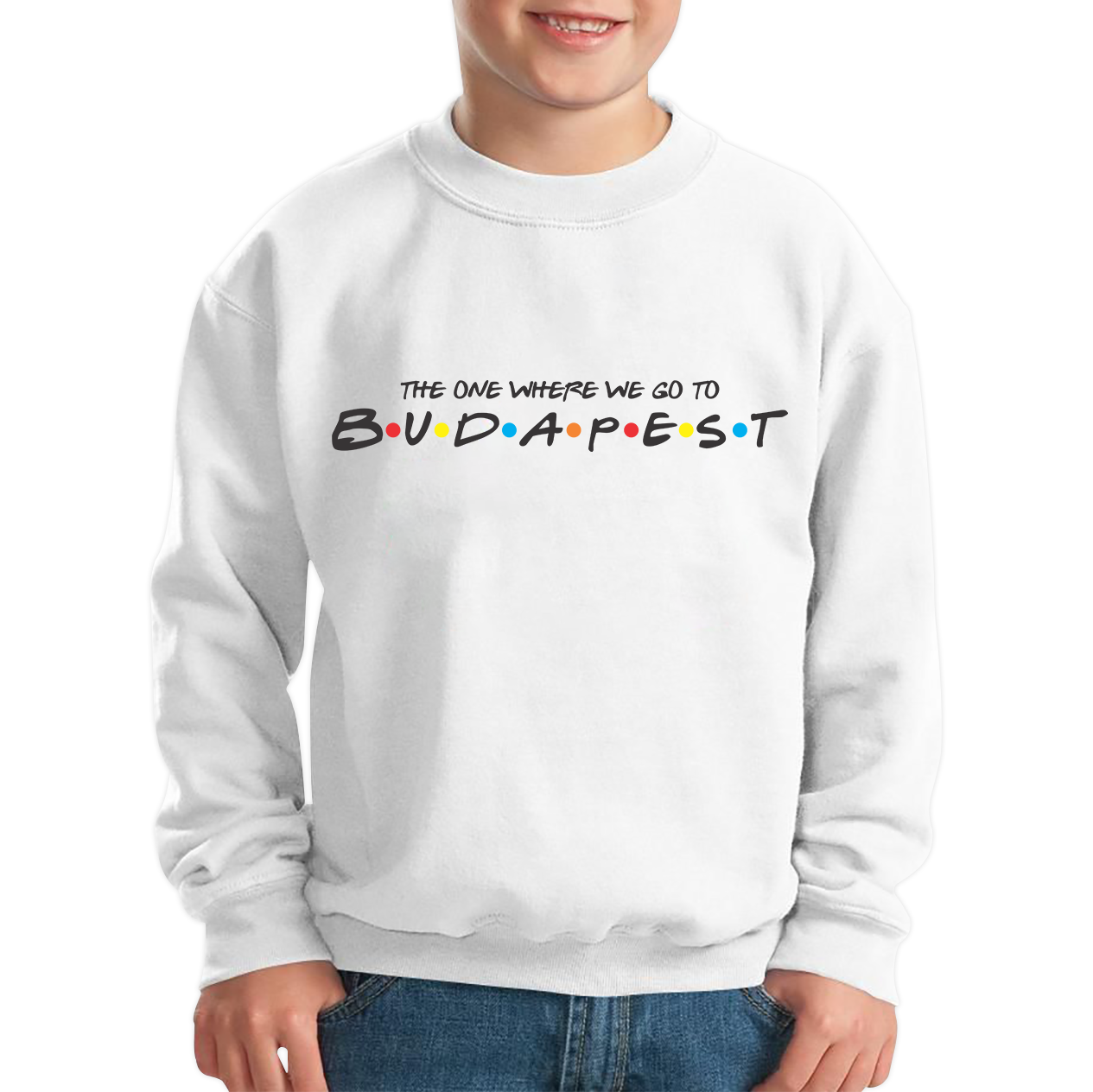 The One Where We Go To Budapest Inspired By Friends Spoof Capital Of Hungary Kids Jumper