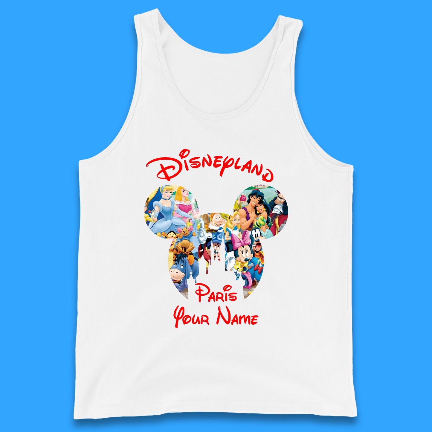 Personalised Disney Land Paris Mickey Minnie Mouse All Disney Characters Cartoons Magical Kingdom Disney Castle Disneyland Vacation Trips Tank Top