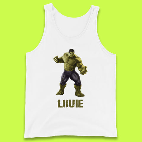 Personalised Marvel’s The Incredible Hulk Your Name Marvel Avengers Hulk Giant Man Angry Hulk Superhero  Tank Top
