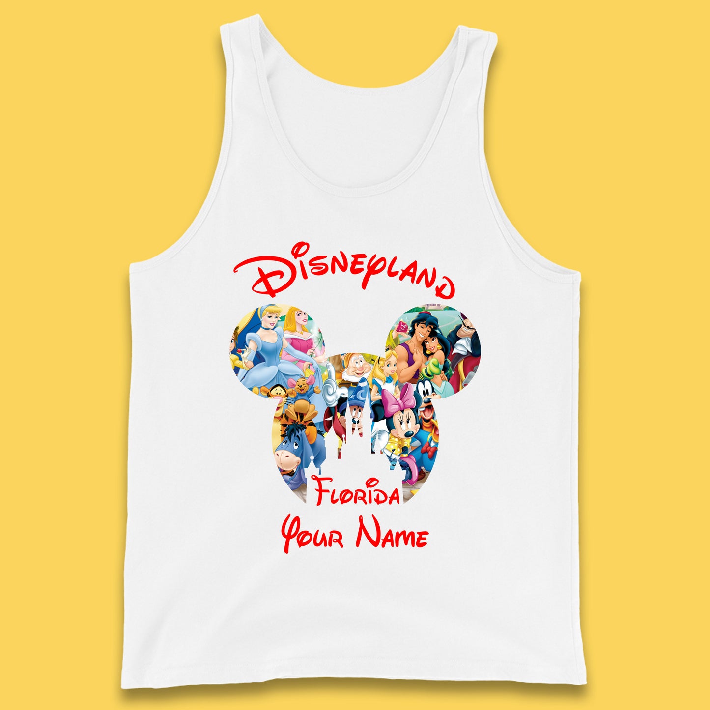 Personalised Disney Land Florida Mickey Minnie Mouse All Disney Characters Cartoons Magical Kingdom Disney Castle Disneyland Vacation Trip Tank Top