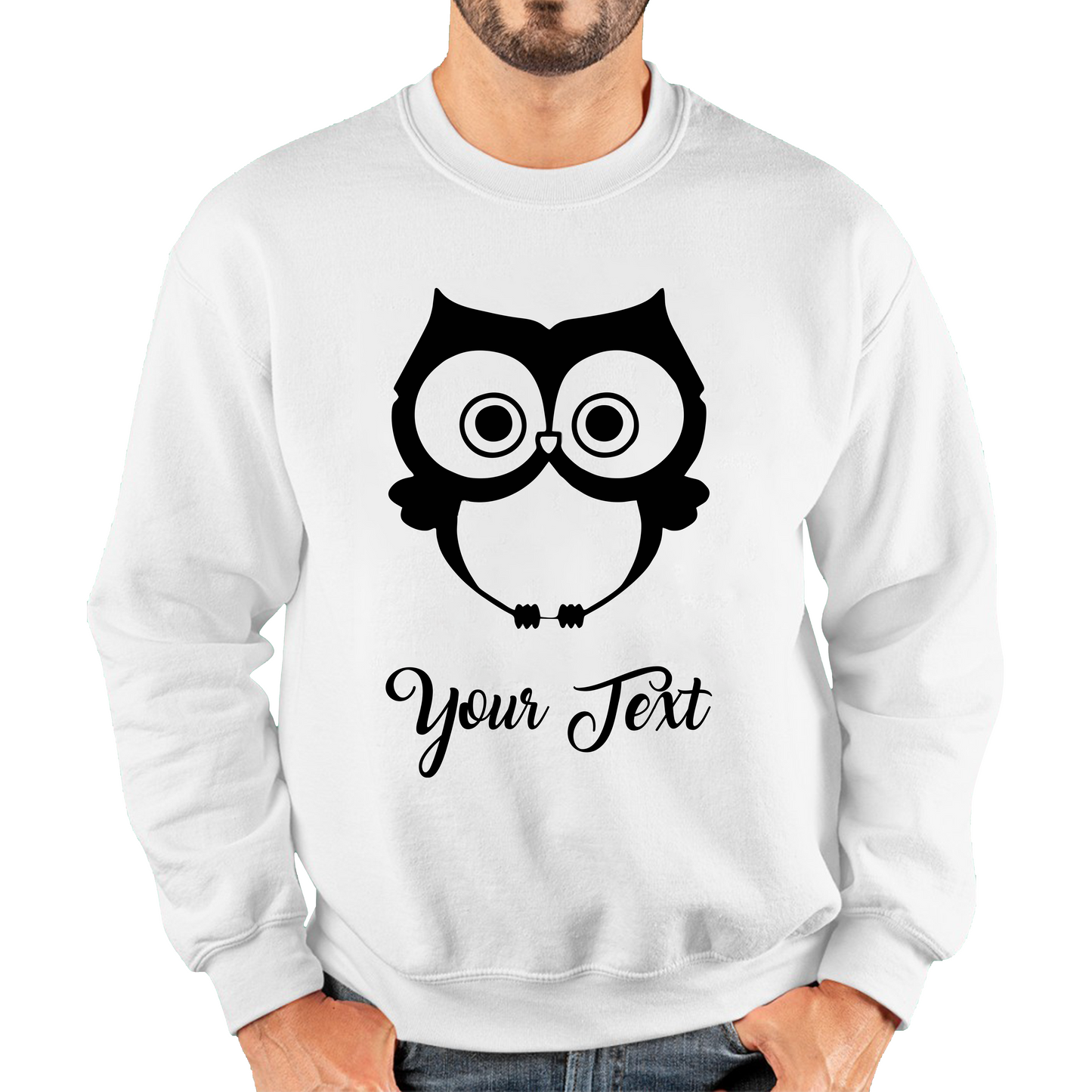Personalised Cute Owl Your Name Cute Cartoon Owl Animal Lover Nature Lover Unisex Sweatshirt