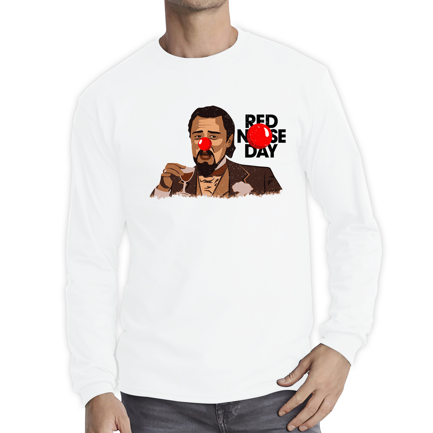 Leonardo Dicaprio Laughing Meme Red Nose Day T Shirt