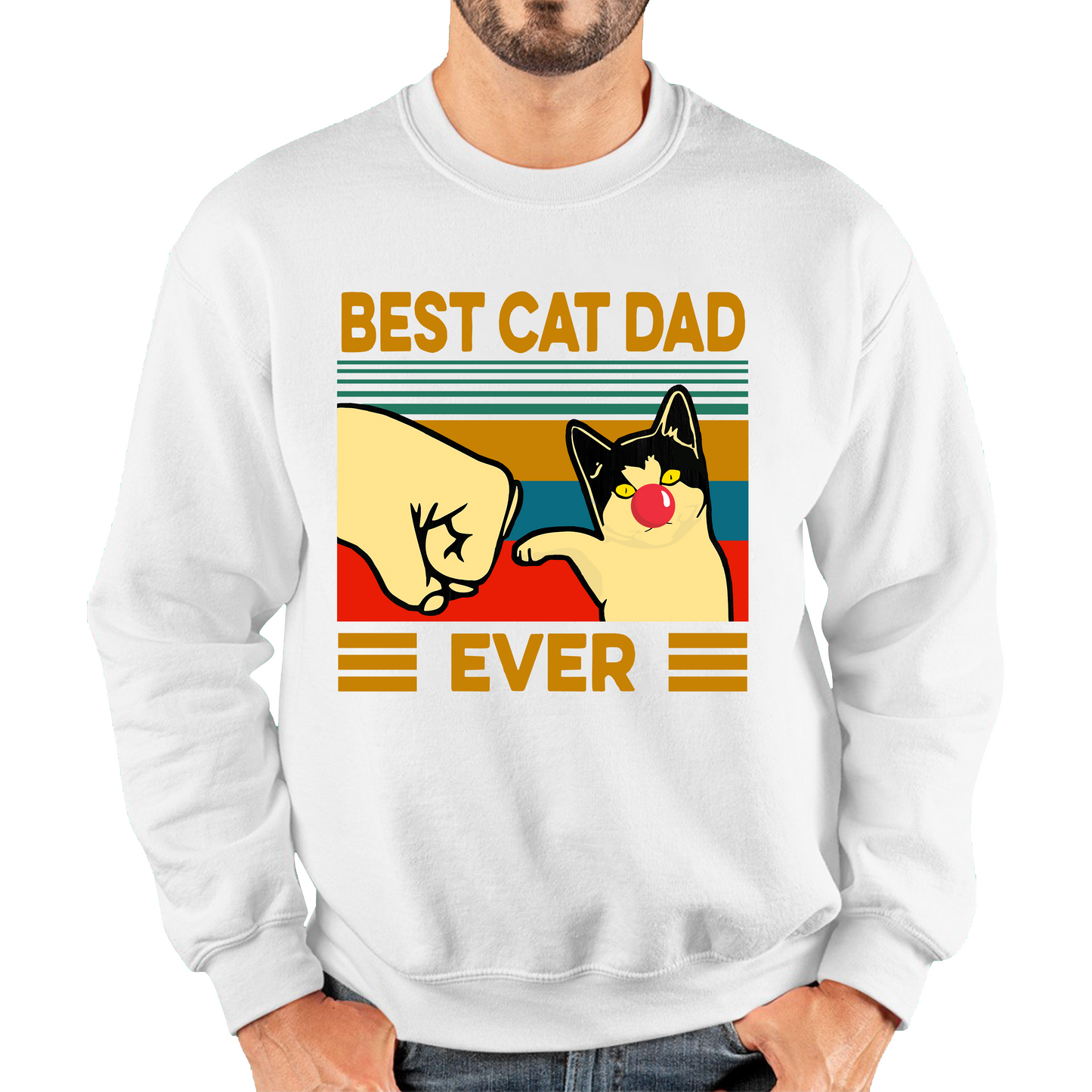 Best Cat Dad Ever Red Nose Day Sweatshirt