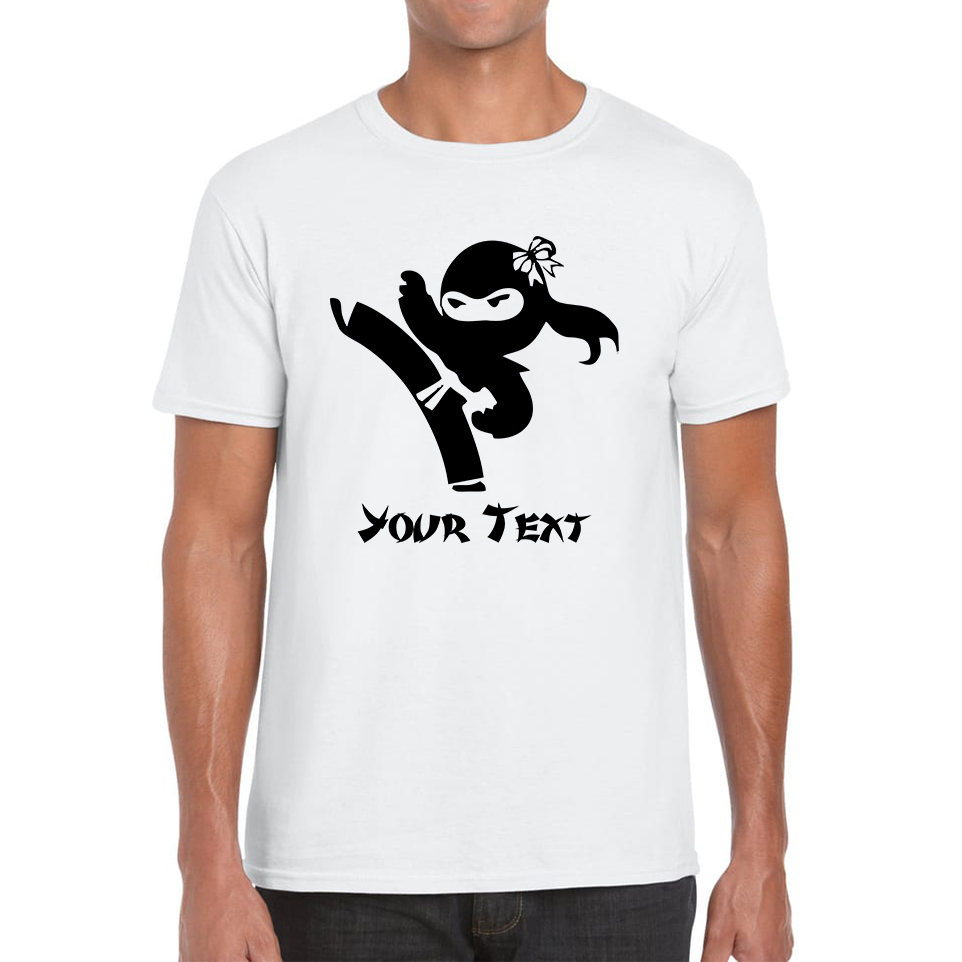 Personalised Ninja Girl Your Text Retro Ninja Warrior Martial Arts Judo Karate MMA Mens Tee Top
