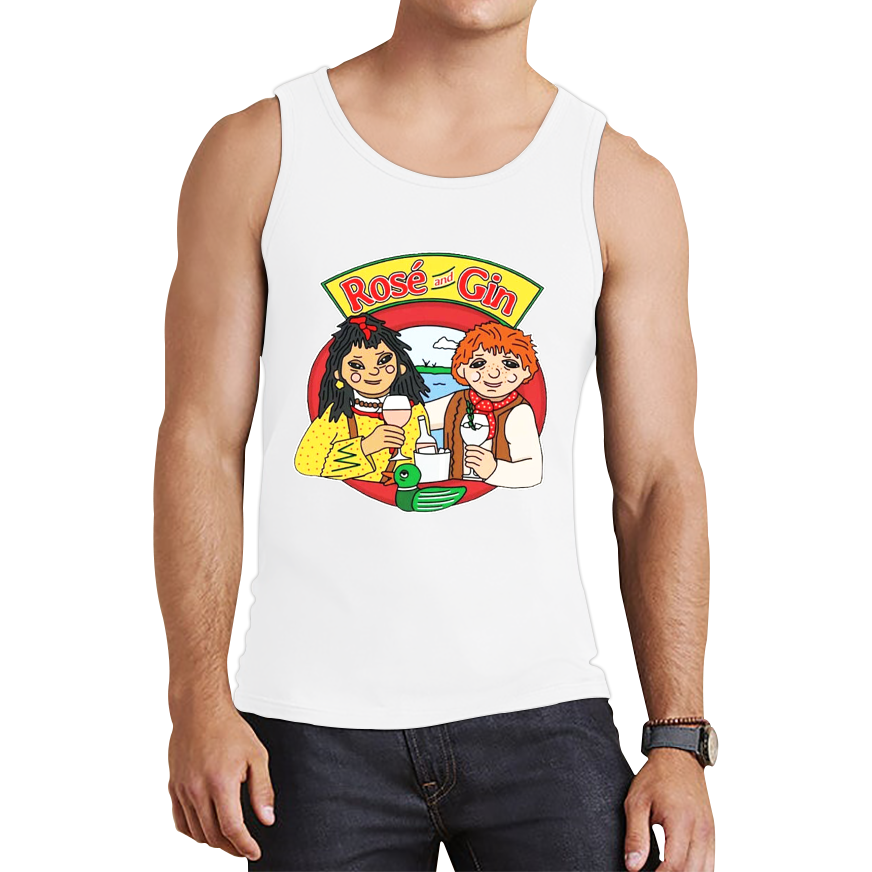 Rosé and Gin Funny 90's TV Show Rosie and Jim Boat Wine Tank Top