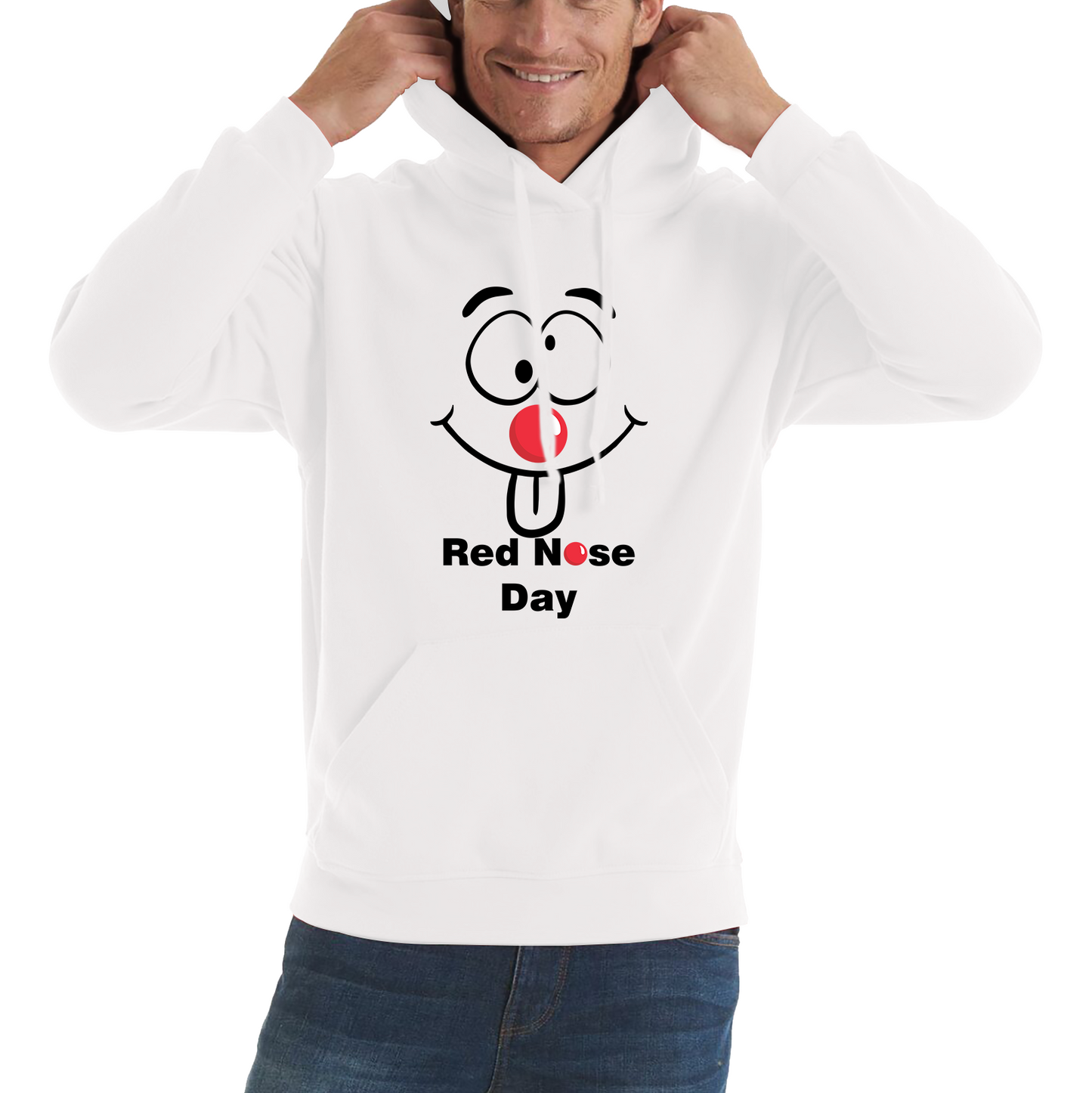 Red Nose Day Funny Emoji Face Hoodie