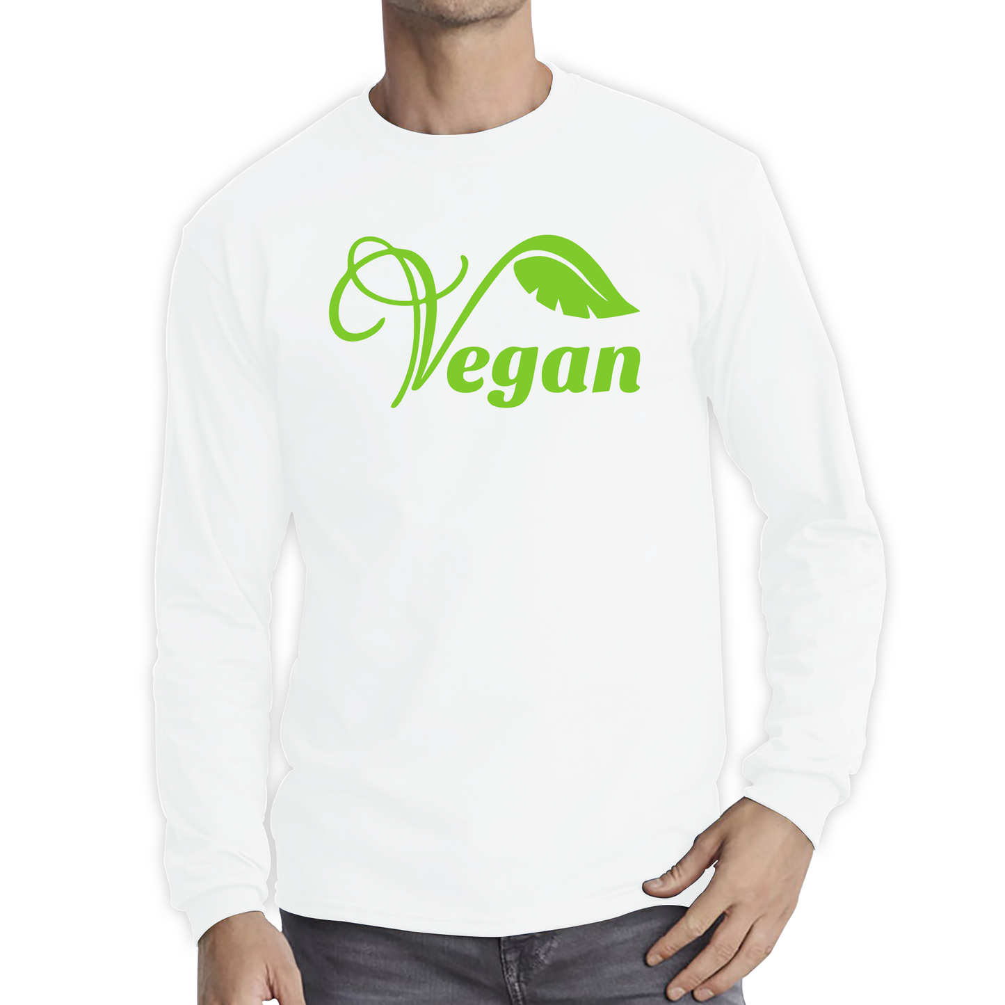 Vegan Logo Green V Leaf T Shirt
