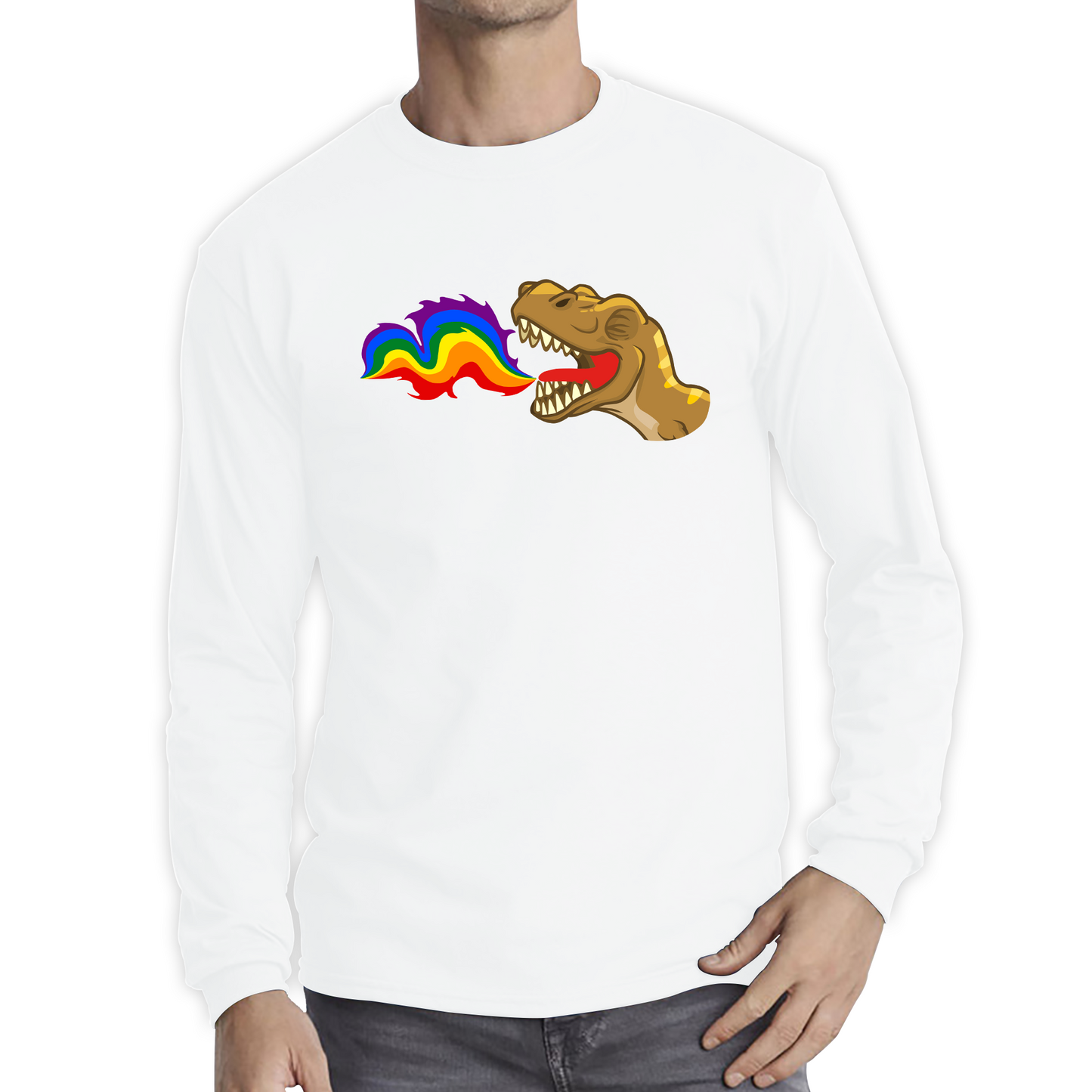 T-Rex Dinosaur Pride Lgbt Dino Rainbow Fire T Shirt