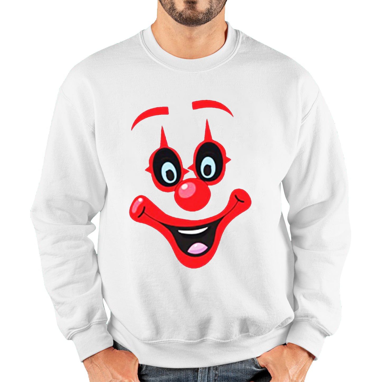 Funny Clown Face Red Nose Day Sweatshirt