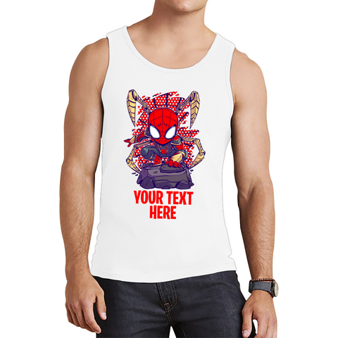 Personalised Your Text Spiderman Vest Marvel Avenger Superhero Birthday Gift Tank Top