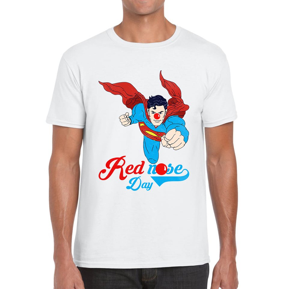 Flying Superman Red Nose Day T Shirt