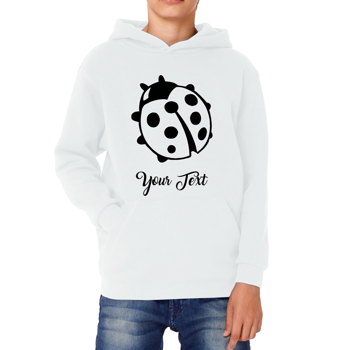 Personalised Ladybug Your Name Cute Insect Ladybug Ladybird Kids Hoodie