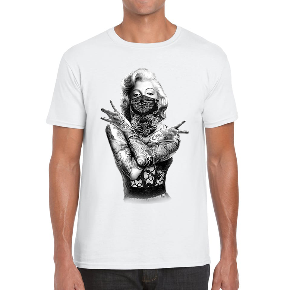 Marilyn Monroe Art Tattoo Gangster T Shirt