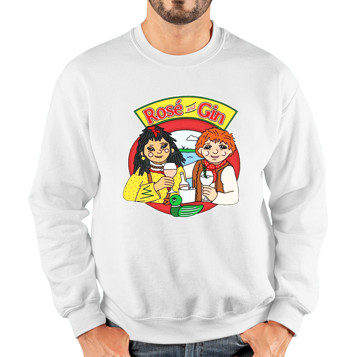 Rosé and Gin Funny 90's TV Show Rosie and Jim Boat Wine Sweatshirt