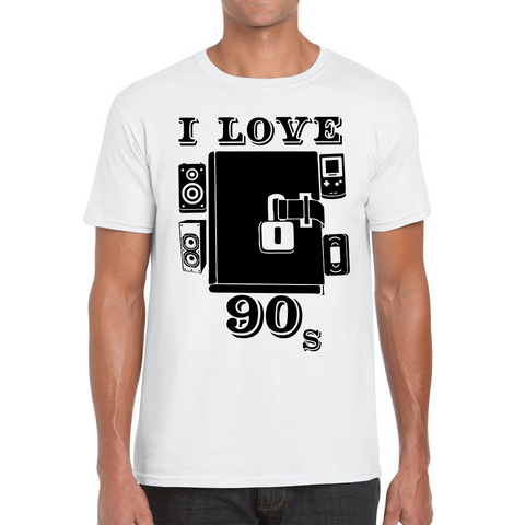 I Love 90s T-Shirt Vintage 90s Dairy Old Music Lovers Funny Mens Tee Top