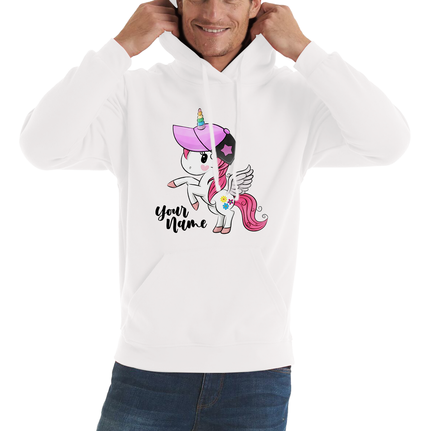 Personalised Your Name Little Unicorn Horse Hoodie