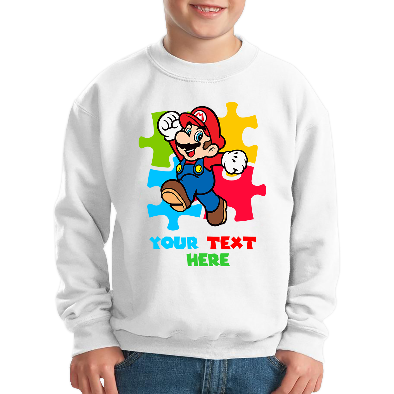 Personalised Super Mario Puzzle Funny Sweatshirt