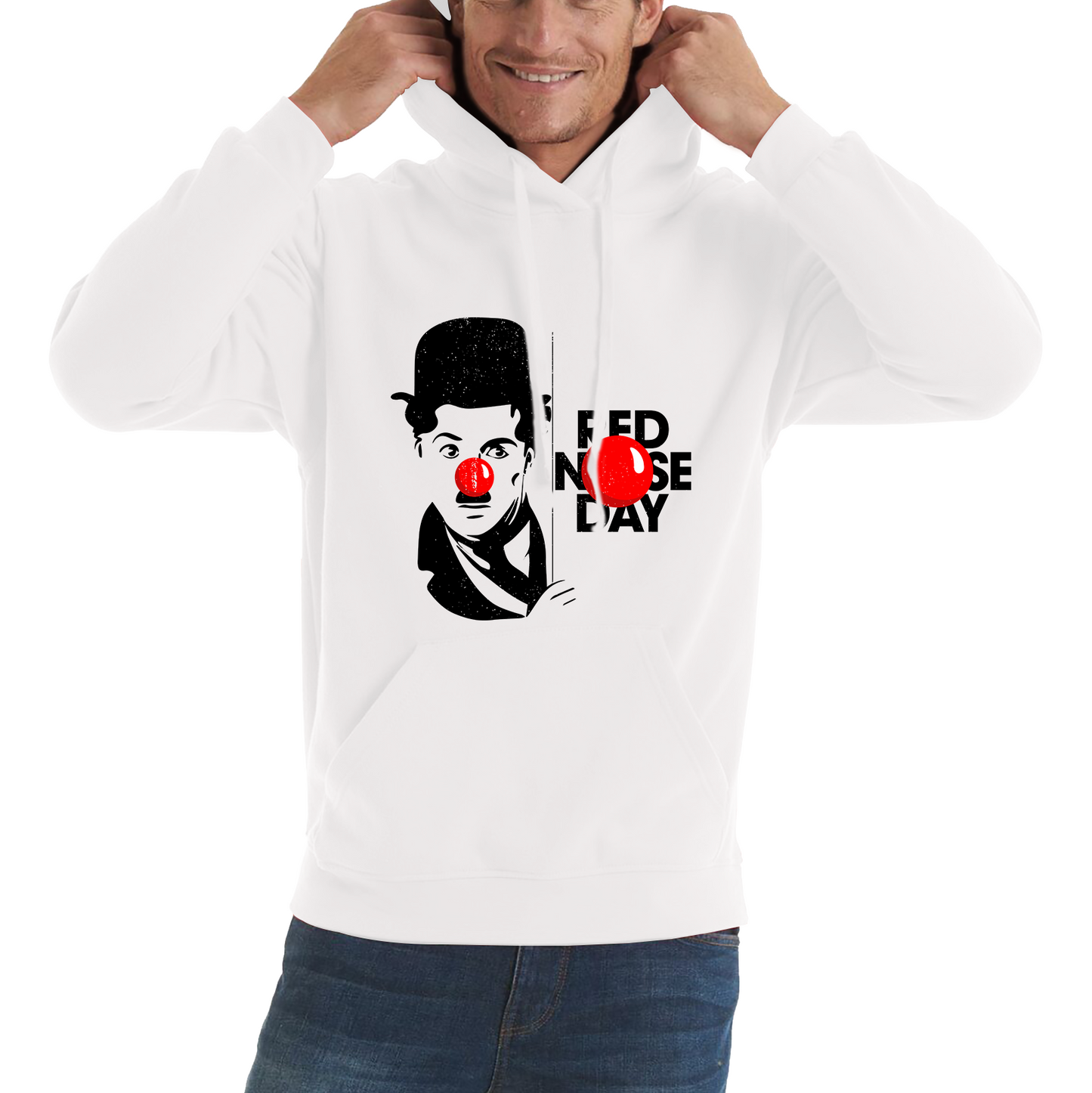 Charlie Chaplin Red Nose Day Hoodie
