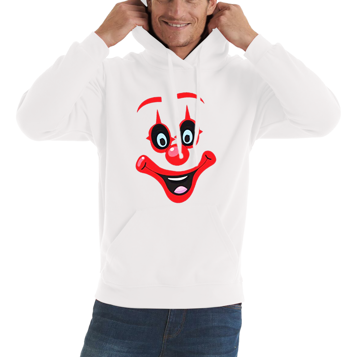 Funny Clown Face Red Nose Day Hoodie