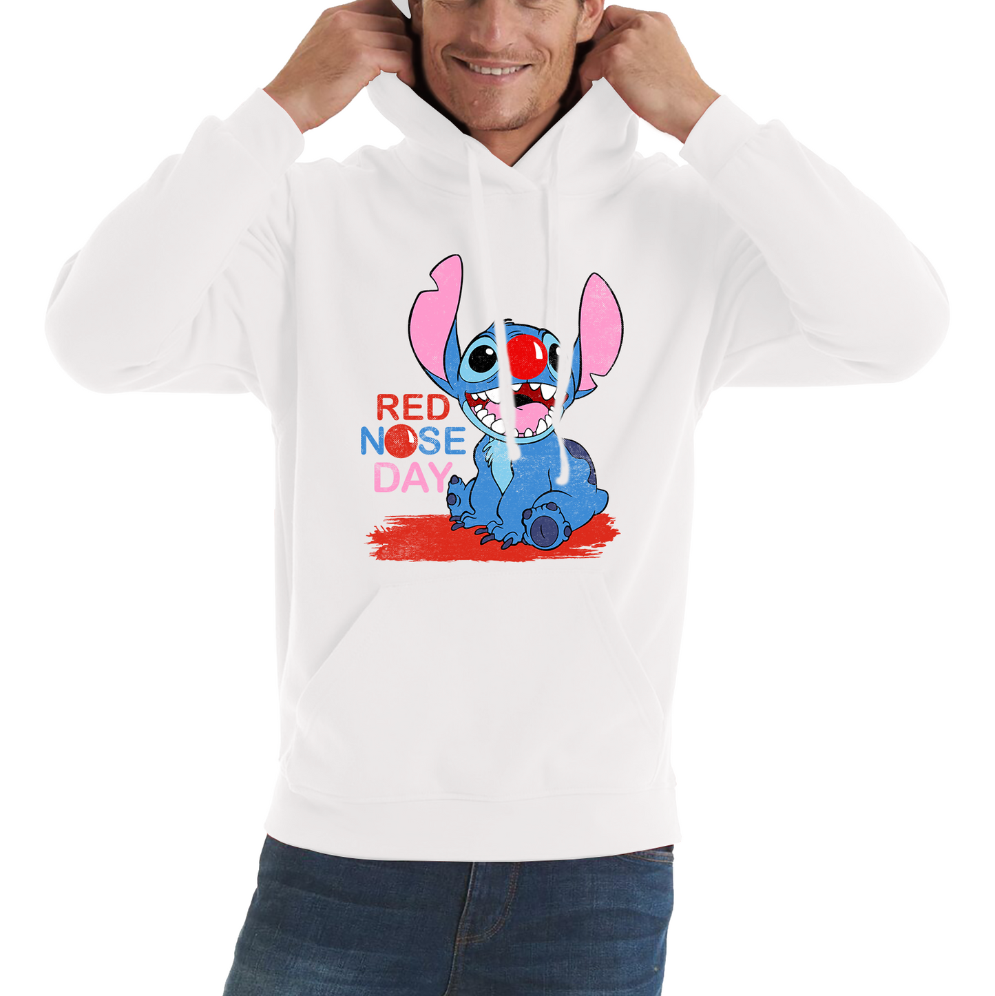 Ohana Disney Stitch Red Nose Day Hoodie
