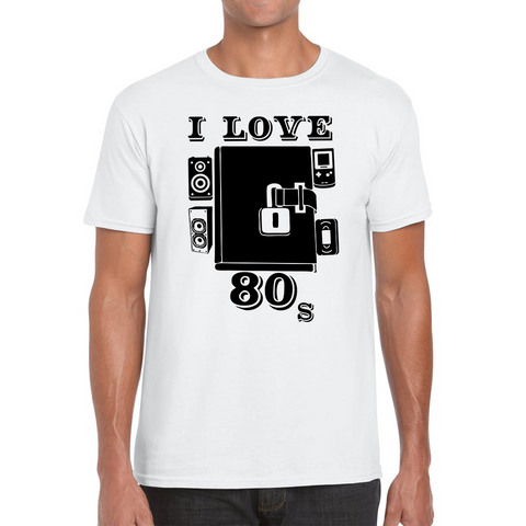 I Love 80s T-Shirt Vintage 80s Dairy Old Music Lovers Funny Mens Tee Top