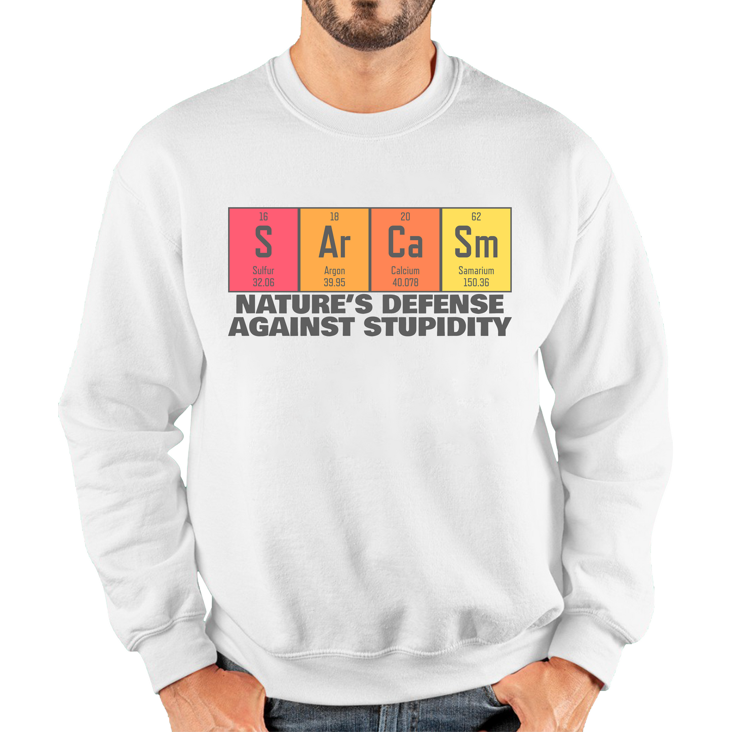 Nature's Defense Against Stupidity Sarcasm Elements Blocks Unisex Sweatshirt