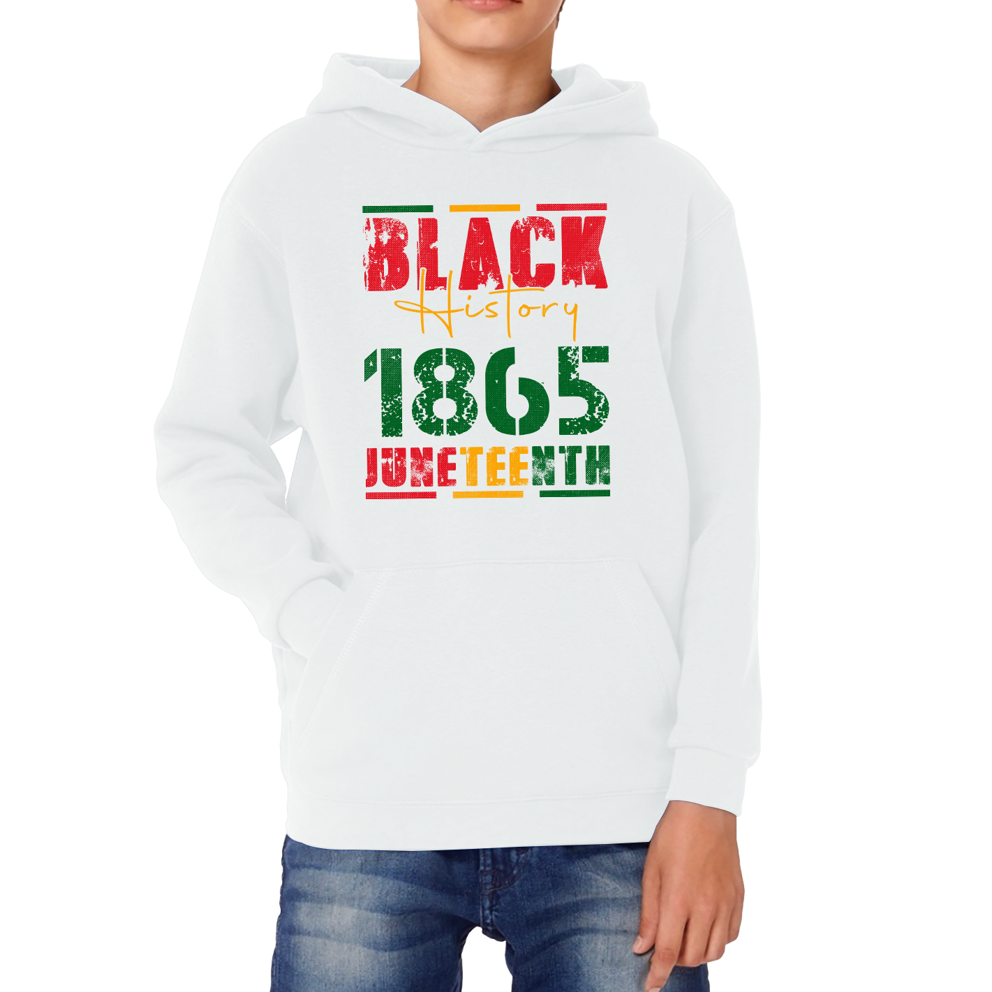 Black History 1865 Juneteenth Celebrating Black History Freedom African American Kids Hoodie