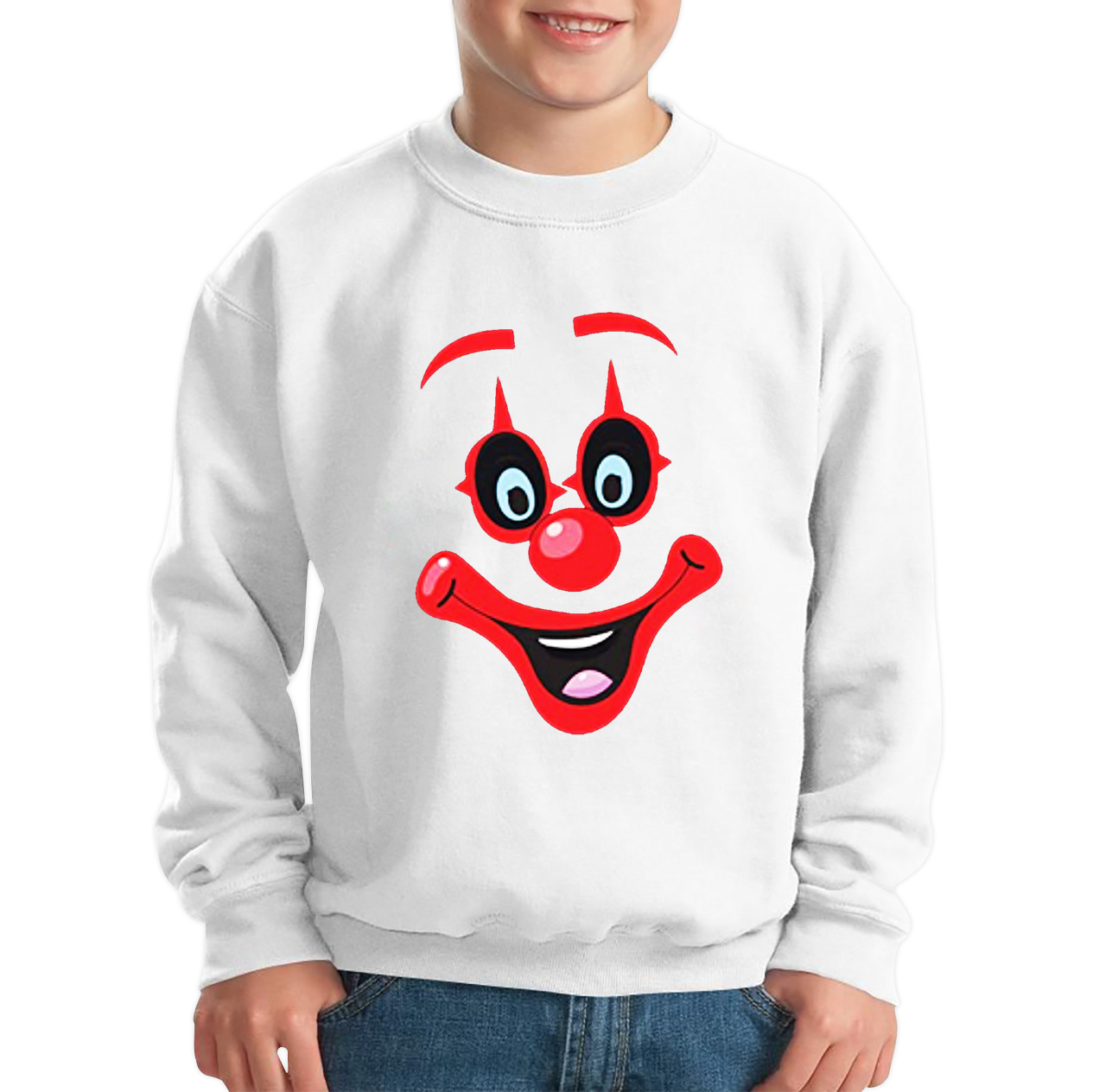 Funny Clown Face Red Nose Day Sweatshirt