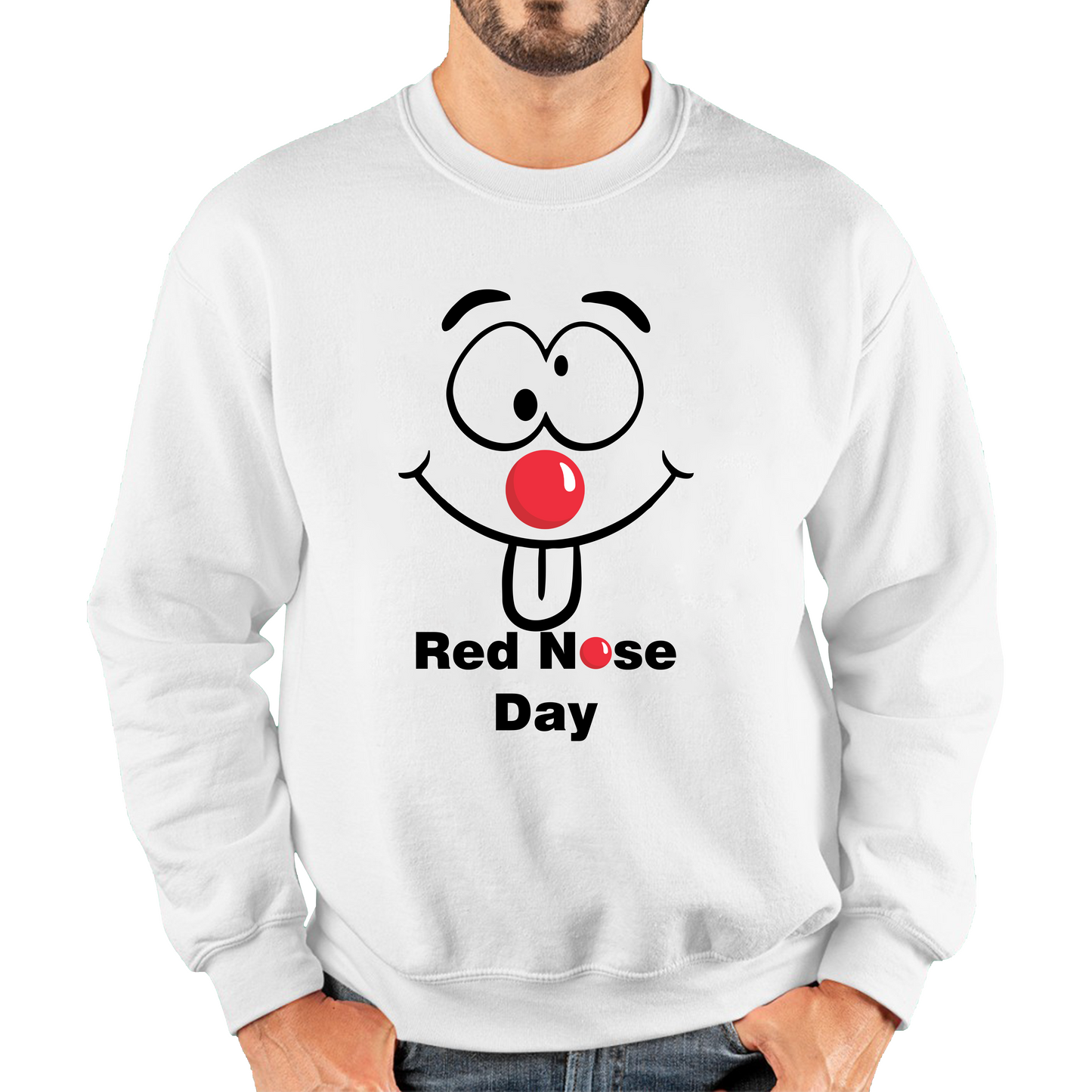 Red Nose Day Funny Emoji Face Sweatshirt