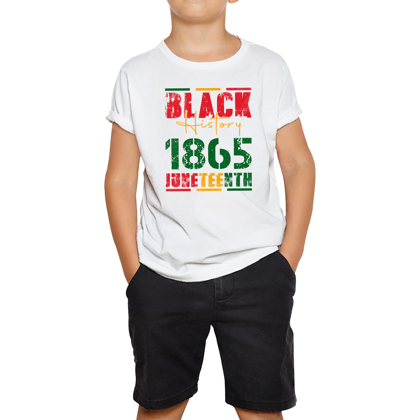 Black History 1865 Juneteenth Celebrating Black History Freedom African American Kids Tee