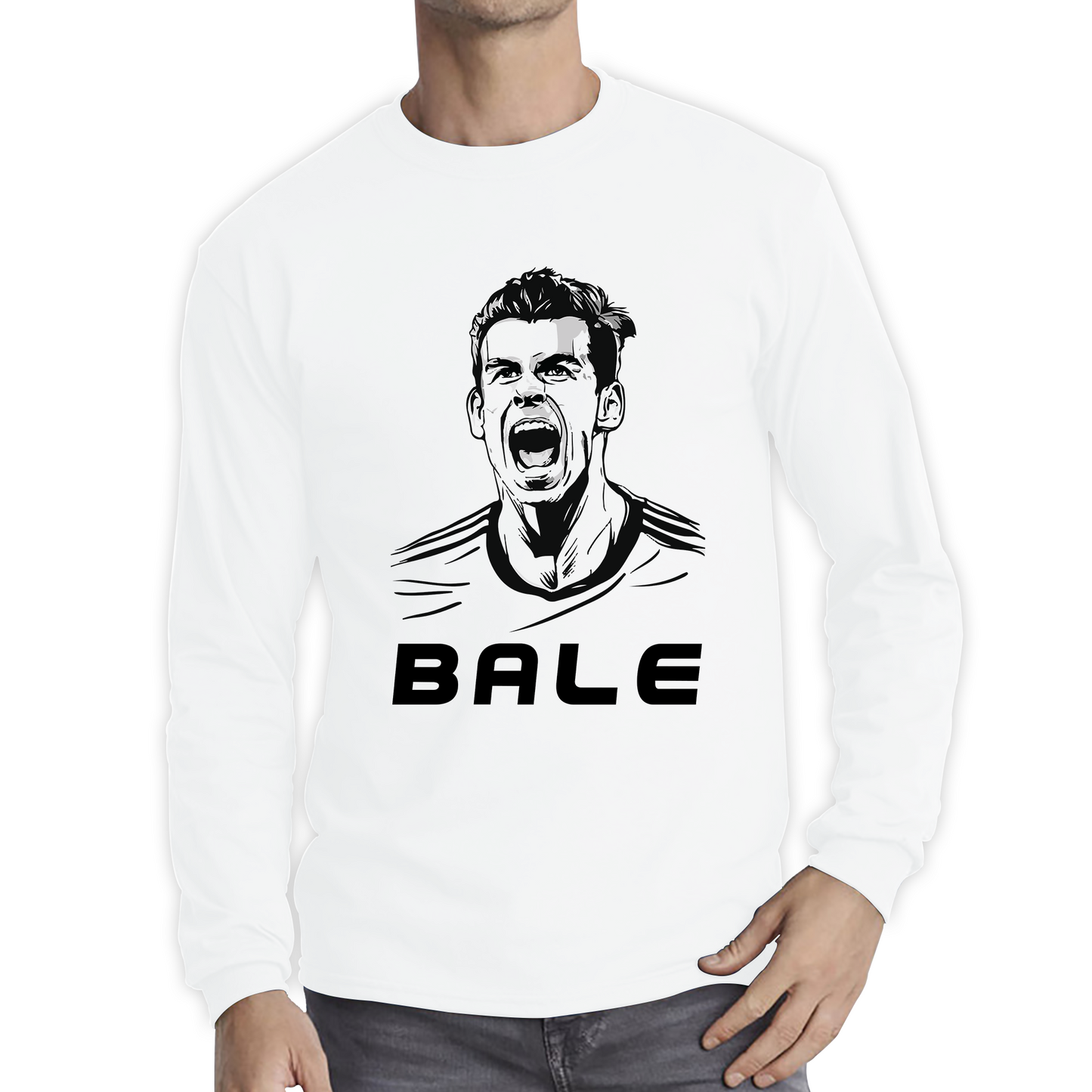 Football Player Retro Style Portrait Soccer Player Welsh Former Professional Footballer Sports Champion Long Sleeve T Shirt