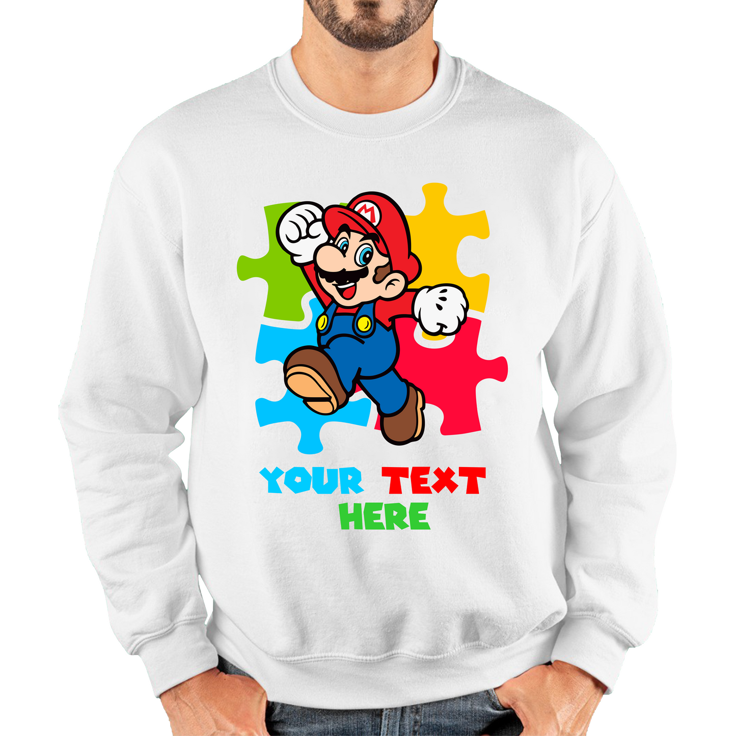 Personalised Super Mario Puzzle Funny Sweatshirt