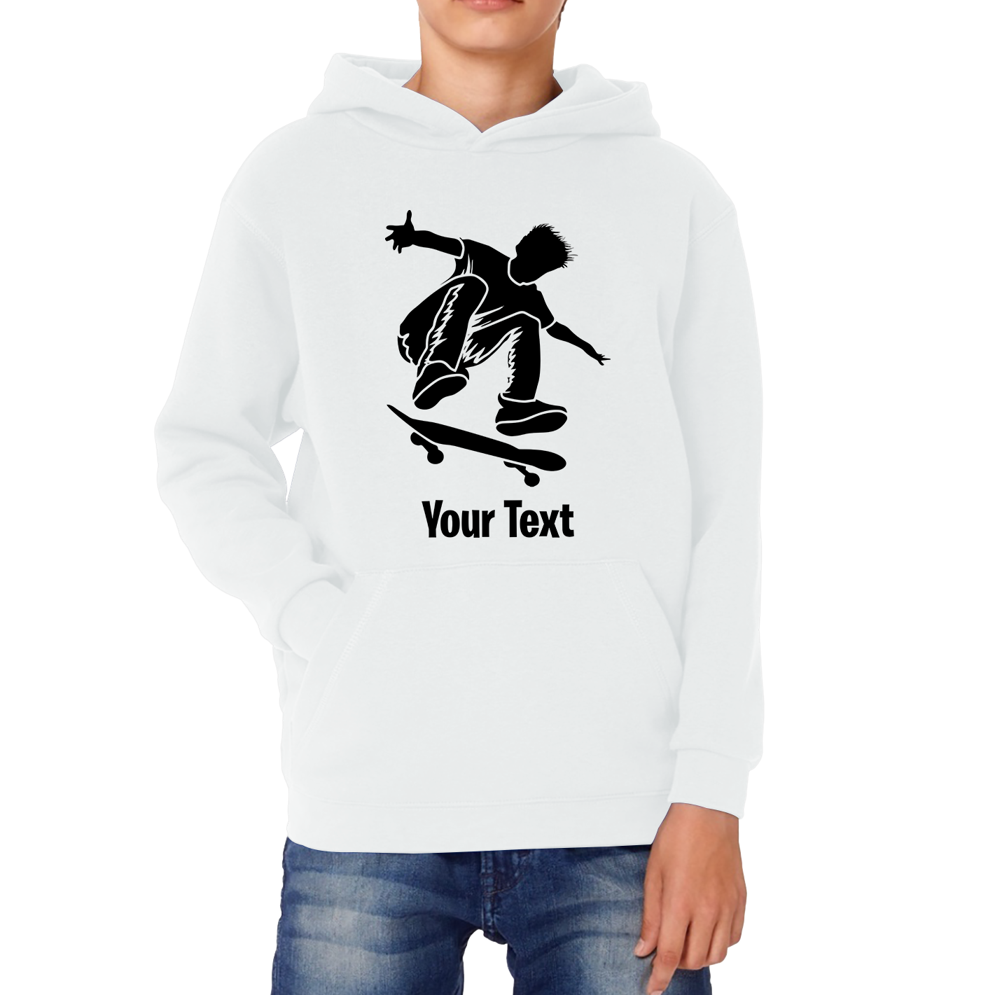 Personalised Skateboard Your Name Skater Funny Skateboarding Sport Kids Hoodie