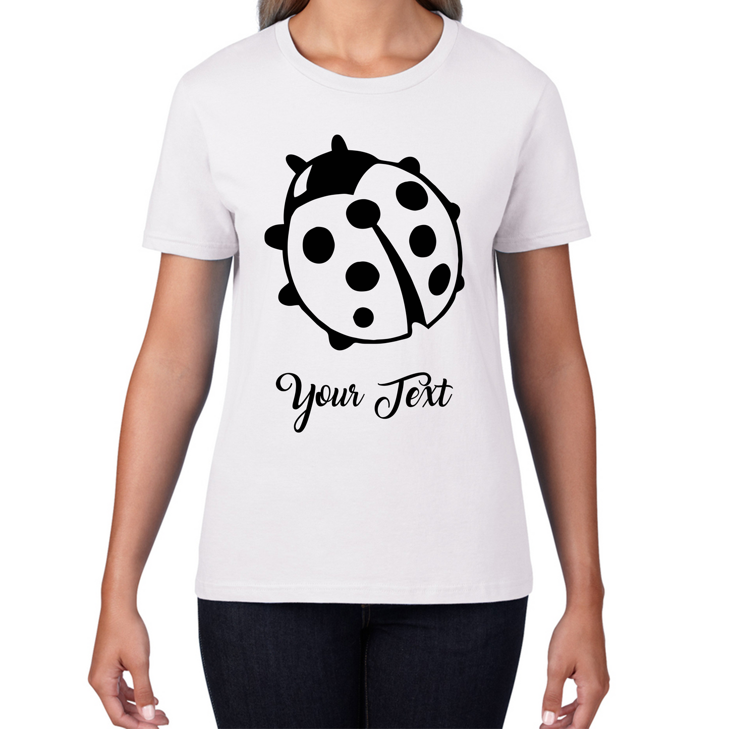 Personalised Ladybug Your Name Cute Insect Ladybug Ladybird Womens Tee Top