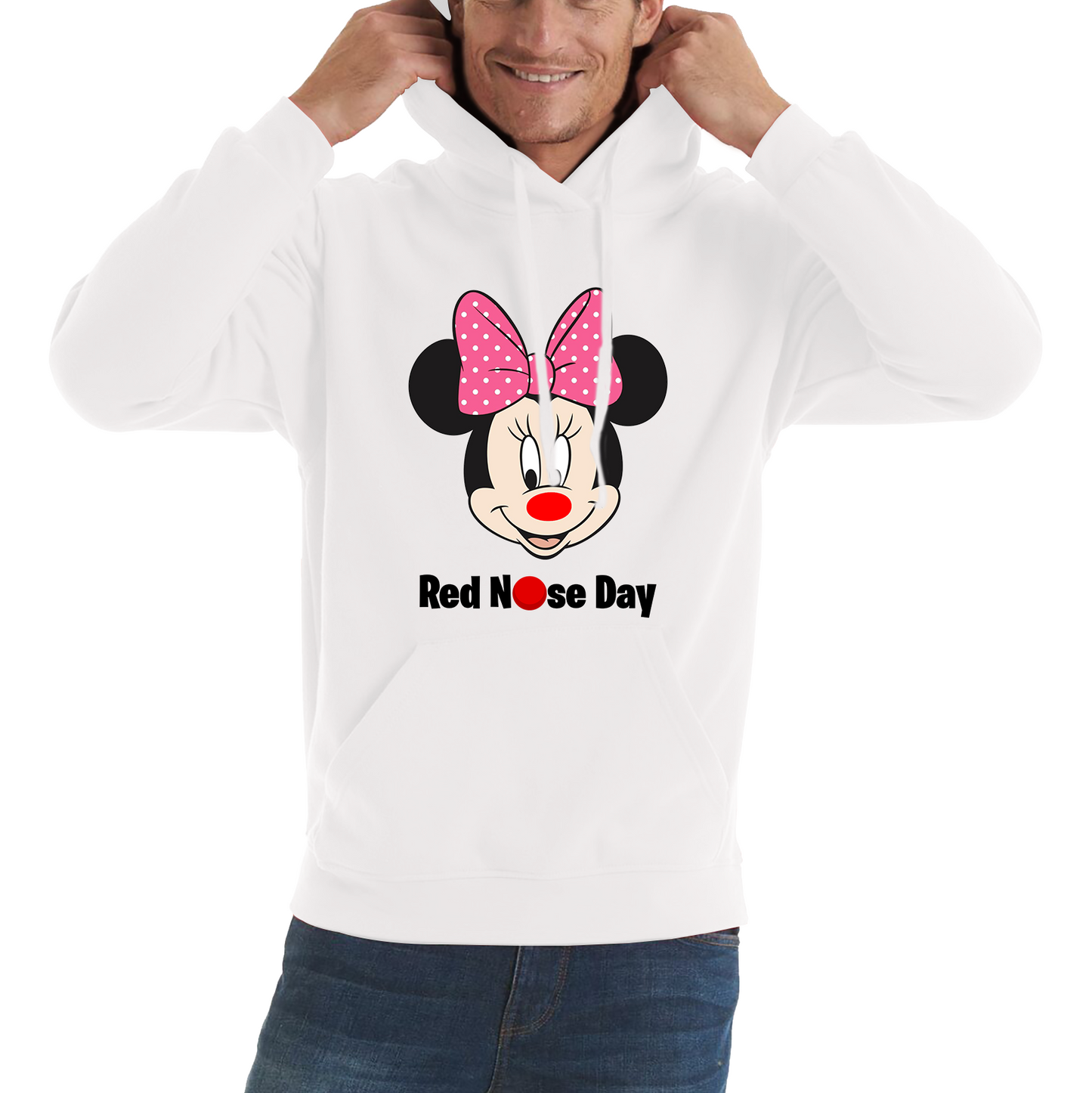 Minnie Mouse Red Nose Day Hoodie.