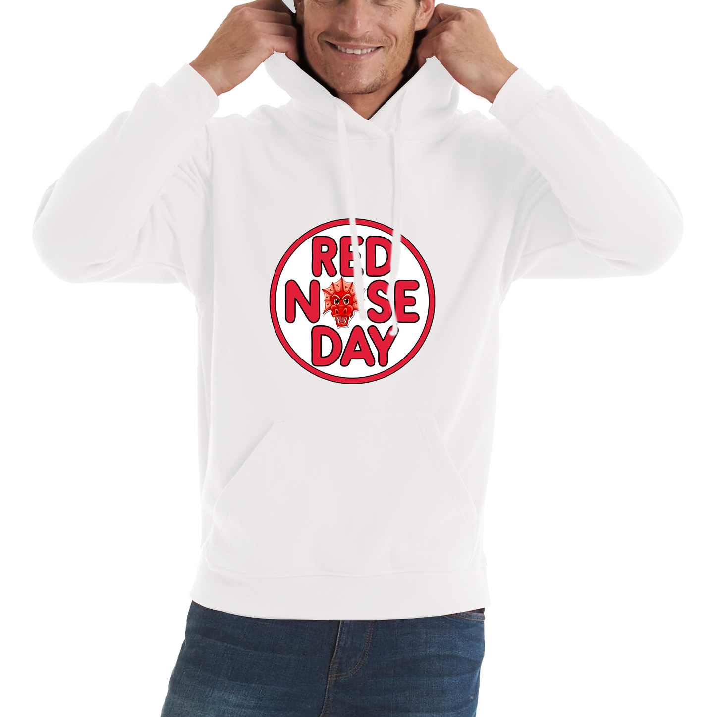 Dragon Face Red Nose Day Hoodie