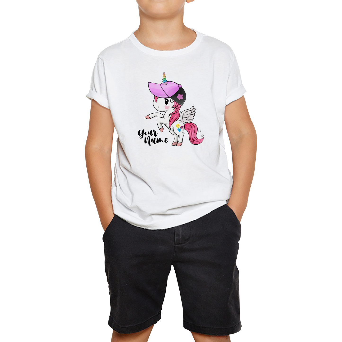 Personalised Your Name Little Unicorn Horse T Shirt