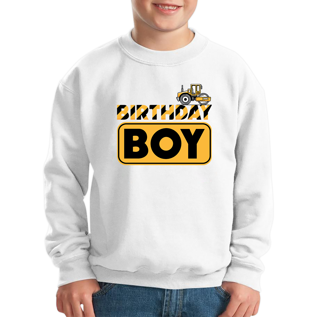 Bulldozer Tractor Birthday Boy Excavator Sweatshirt