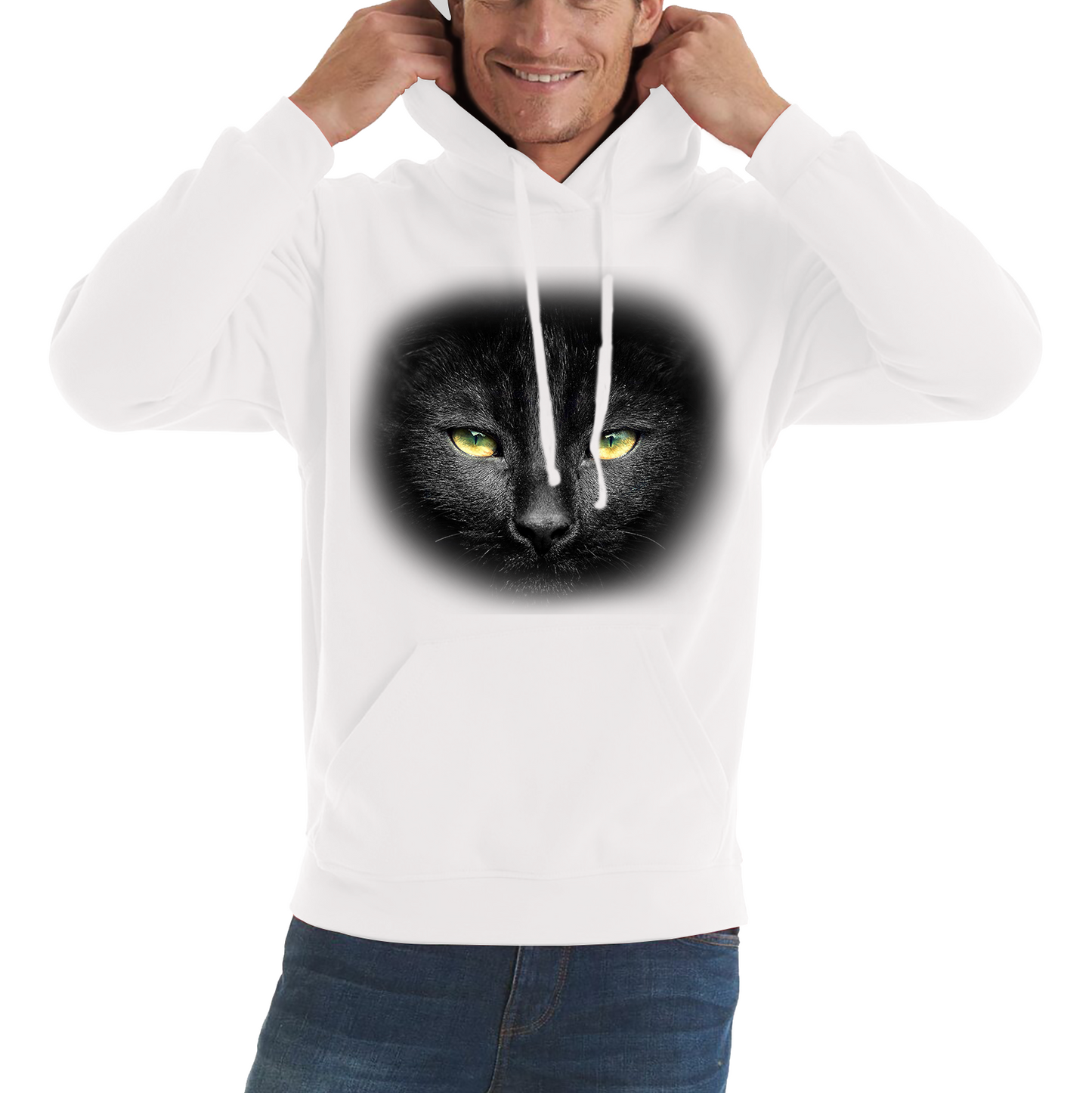 Black Cat Yellow Eyes Hoodie