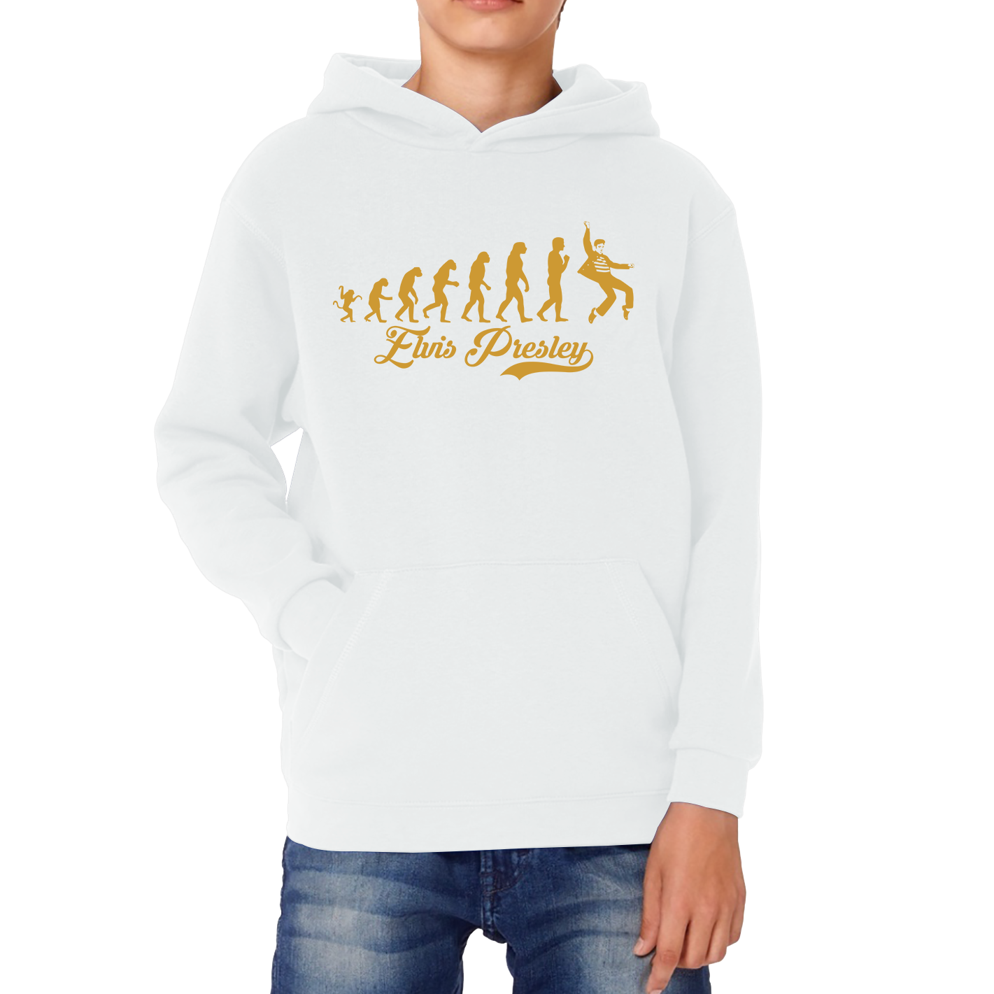 Elvis Presley Human Evolution Hoodie American Singer Gift Kids Hoodie