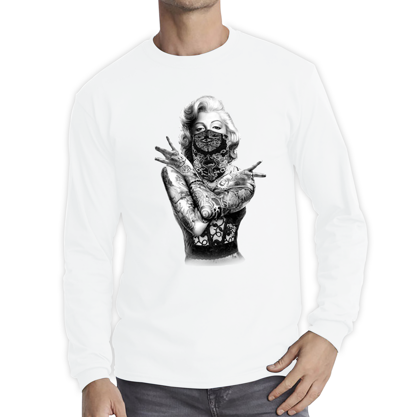 Marilyn Monroe Art Tattoo Gangster T Shirt