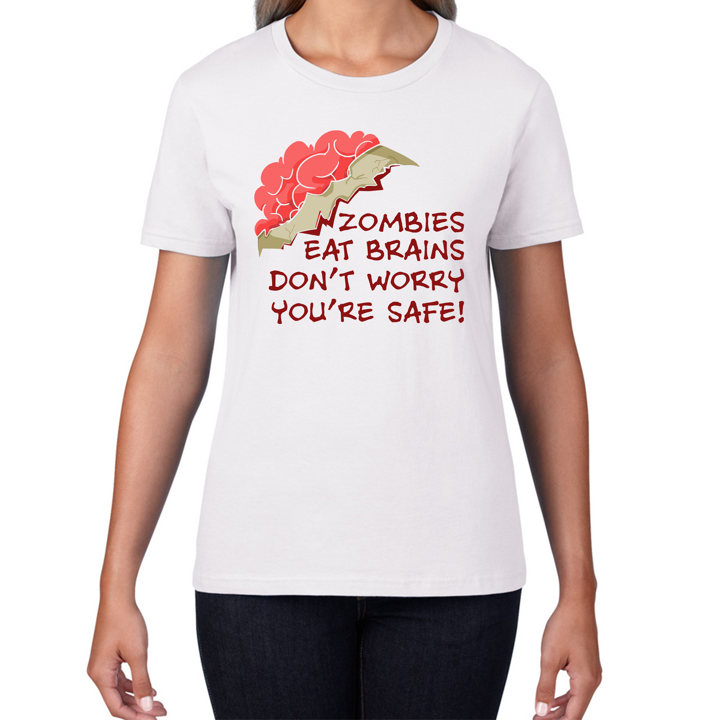 Zombies Eat Brains Don't Worry You're Safe Funny T Shirt