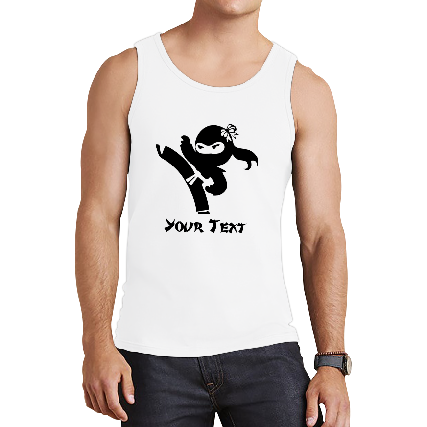 Personalised Ninja Girl Your Text Retro Ninja Warrior Martial Arts Judo Karate MMA Tank Top