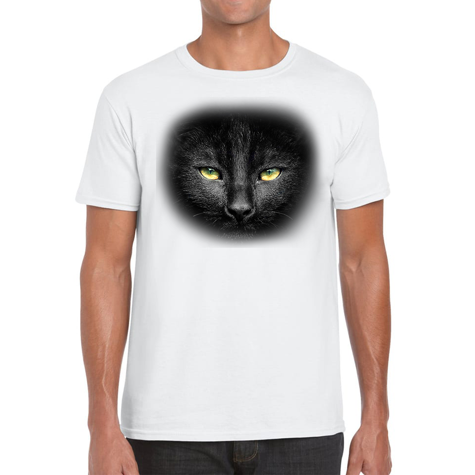Black Cat Yellow Eyes T Shirt