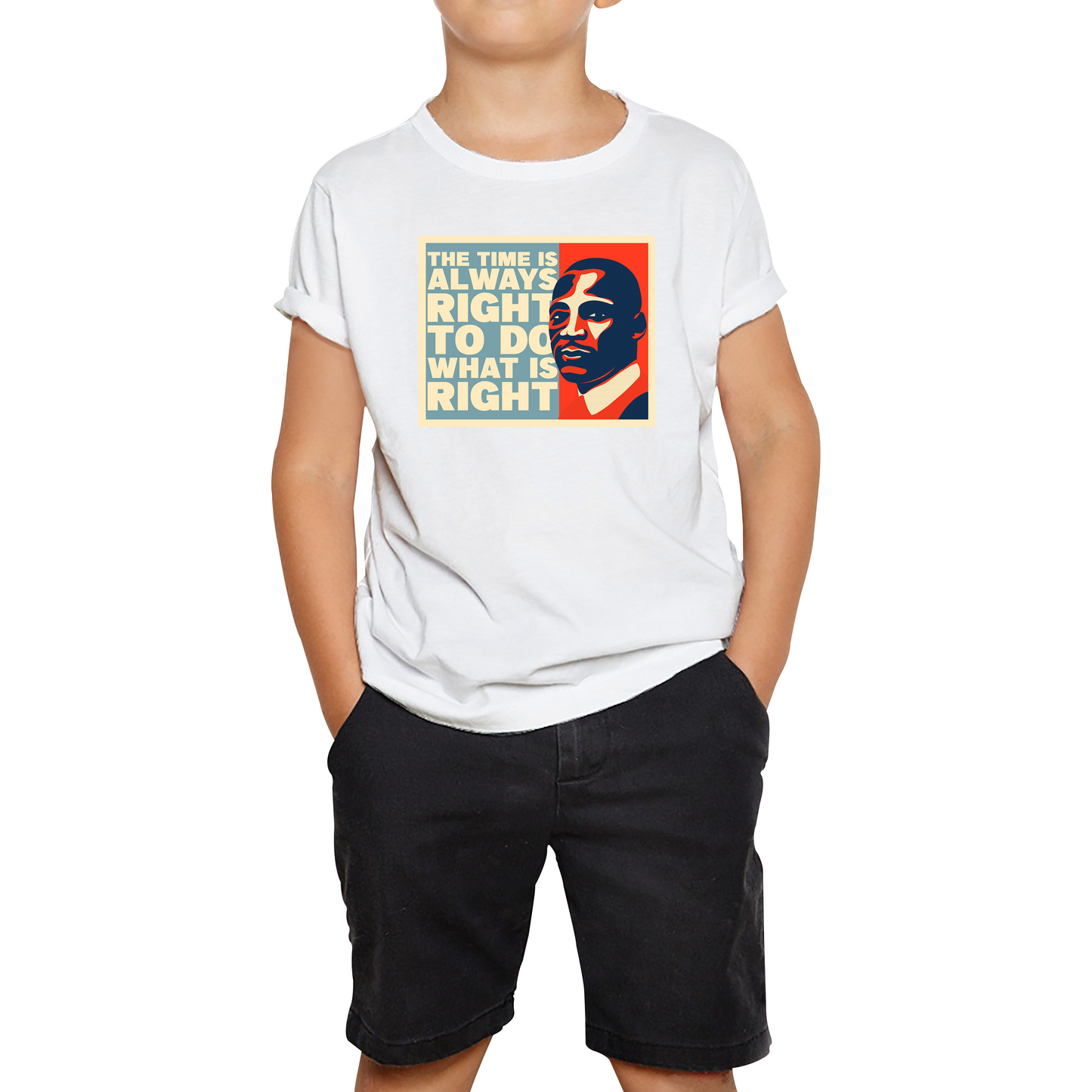 The Time Is Always Right To Do What Is Right Juneteenth Mlk Quote Black History Month Kids Tee