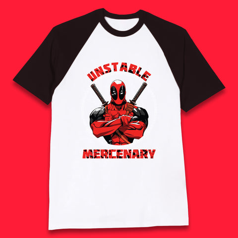 The Unstable Mercenary Funny Deadpool Marvel Deadpool Marvel Comics Superhero Fictional Character Baseball T Shirt