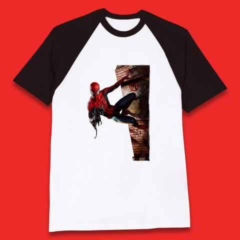 Spider-Man Venom Takeover Spiderman On Building Marvel Comics Character Superhero Marvel Spiderman Baseball T Shirt