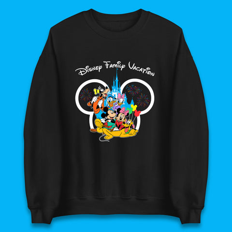 Walt Disney Mickey And Friends Trip To Disney World Mickey Mouse Minnie Mouse Pluto Donald Daisy Duck Goofy Disney Club Disney Castle Unisex Sweatshirt