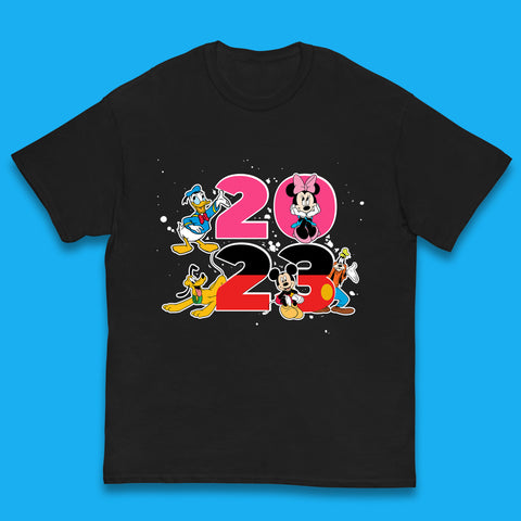 Disney Trip 2023 Disney Club Mickey Mouse Minnie Mouse Donald Duck Pluto Goofy Cartoon Characters Disney Vacation Kids T Shirt
