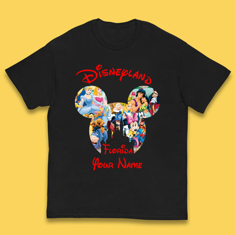 Personalised Disney Land Florida Mickey Minnie Mouse All Disney Characters Cartoons Magical Kingdom Disney Castle Disneyland Vacation Trip Kids T Shirt